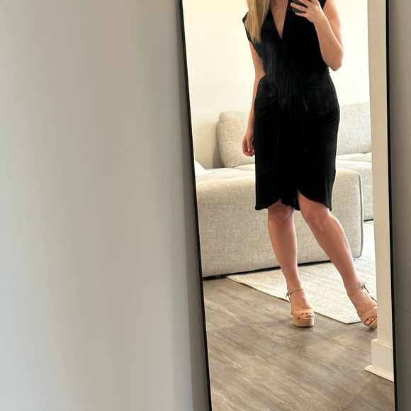 Max & Cleo Super Sexy Beautiful Little Black Dress Faux Wrap Body con Size S - Picture 4 of 10